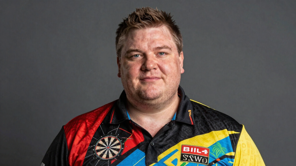 Adrian Lewis Jackpot English darts player portrait