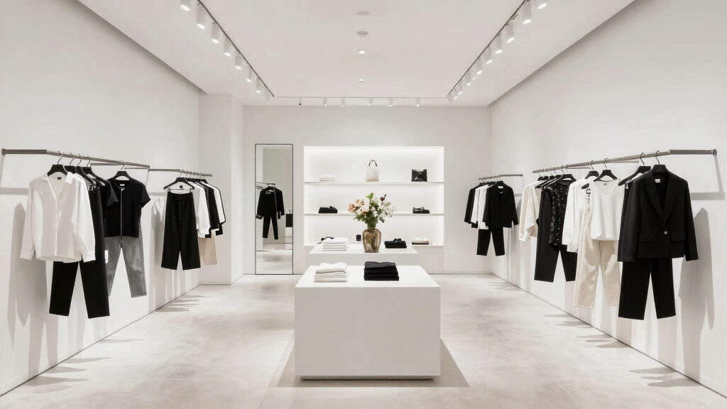 Club Monaco minimalist fashion retail store interior