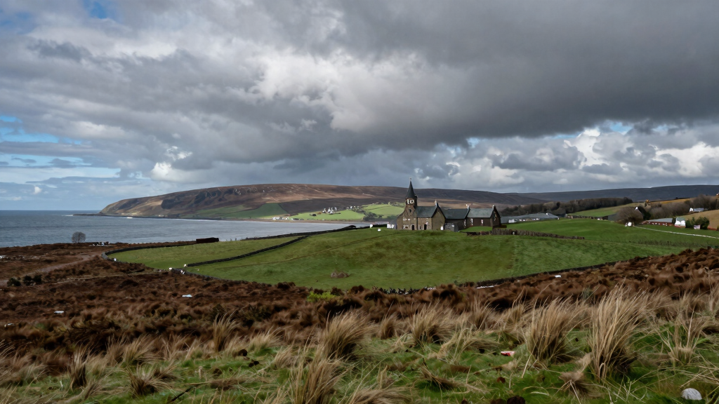 Scottish landscape Fife coastline rolling hills